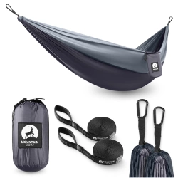 Hamak turystyczny jednoosobowy Mountain Goat szaro-grafitowy