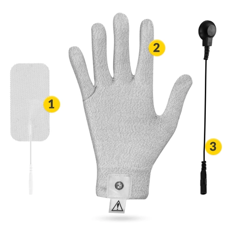 Rękawica przewodząca do elektrostymulacji dłoni