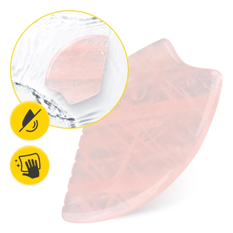 Karbowany kamień Gua Sha z naturalnego różowego kwarcu