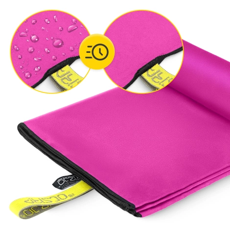 Ręcznik szybkoschnący z mikrofibry 130 x 75 cm różowy