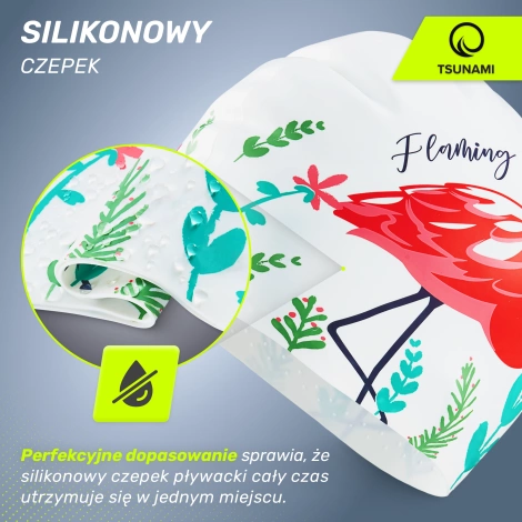 Czepek na basen damski TSUNAMI FLAMINGO