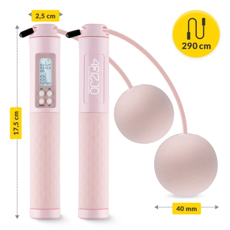 Skakanka z licznikiem i kulkami różowa