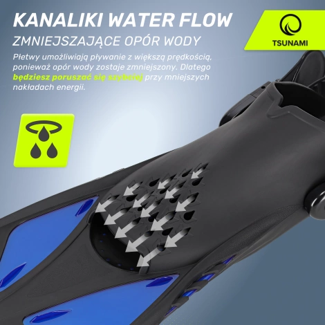 Płetwy do pływania TSUNAMI L/XL granatowe