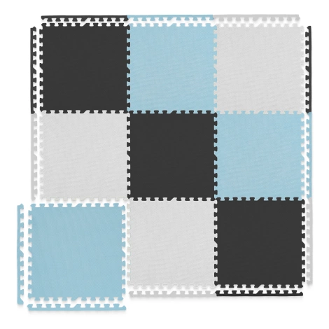 Mata edukacyjna dla dzieci puzzle 180 x 180 cm błękitna