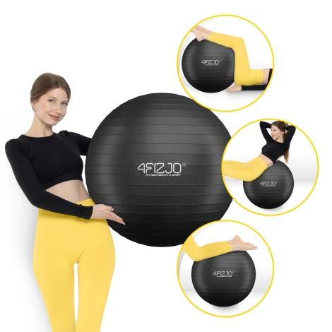 Piłka gimnastyczna dmuchana 85 cm czarna