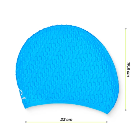 Czepek na basen damski TSUNAMI TEXTURE niebieski