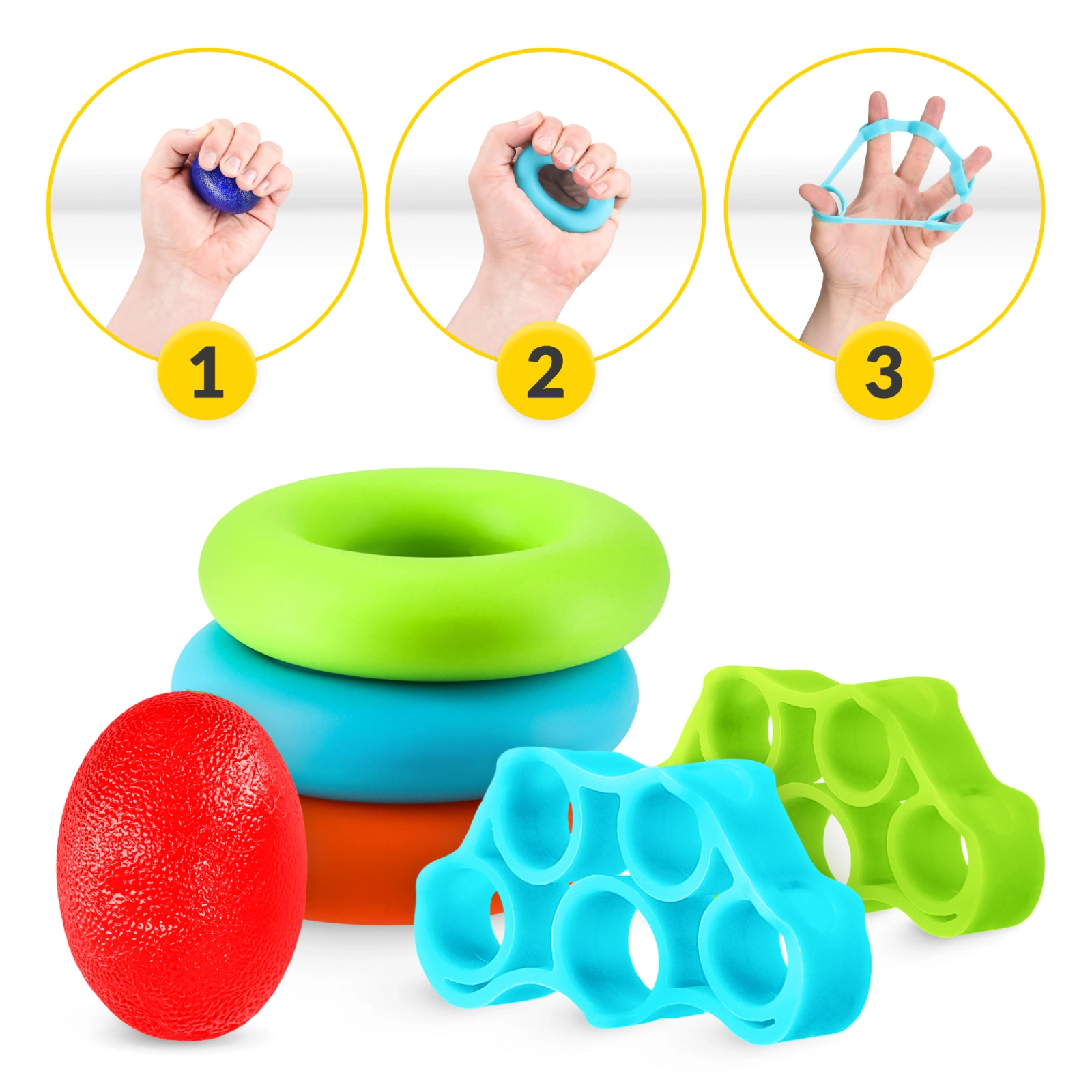  Set de 9 benzi pentru exerciții ale mâinilor și degetelor