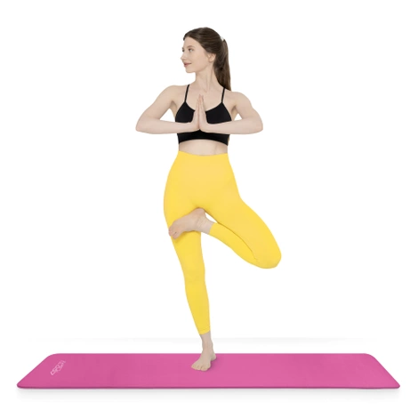 Mata do ćwiczeń fitness i jogi NBR 180 × 60 × 1,5 cm różowa