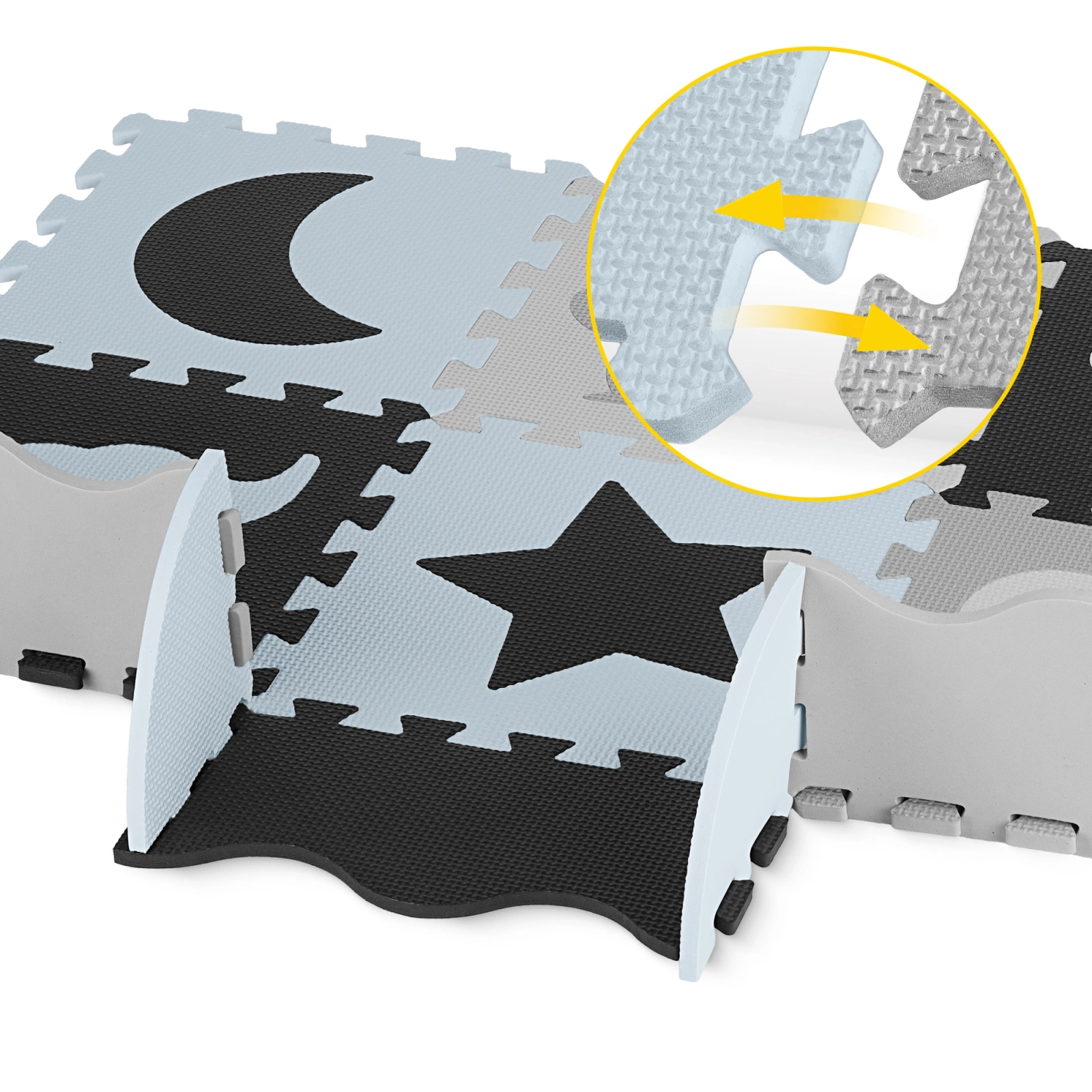 Mata edukacyjna dla dzieci puzzle 150 x 150 cm biała