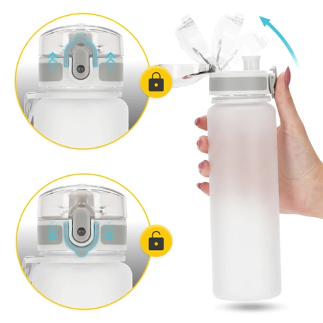 Butelka sportowa na wodę 650 ml szara