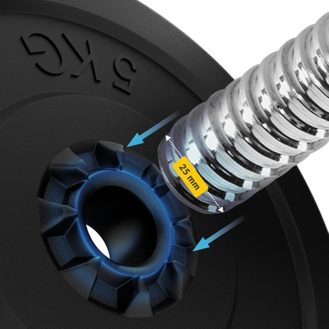 Gryf krótki do hantli z zaciskami 48 cm 2 szt.