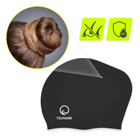 Czepek na basen unisex TSUNAMI czarny