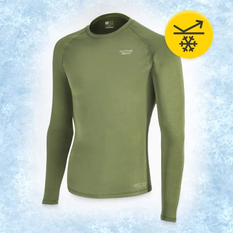 Bielizna termiczna unisex - zielony komplet koszulka + spodnie rozmiar XXL