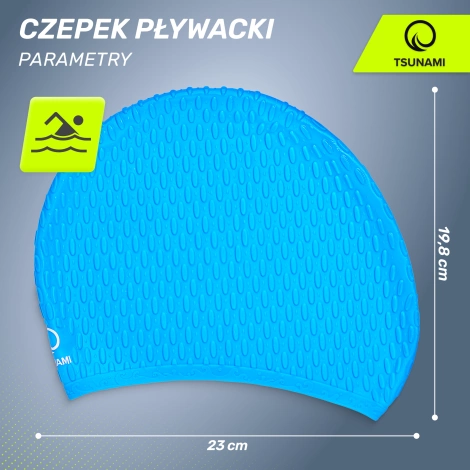 Czepek na basen damski TSUNAMI TEXTURE niebieski