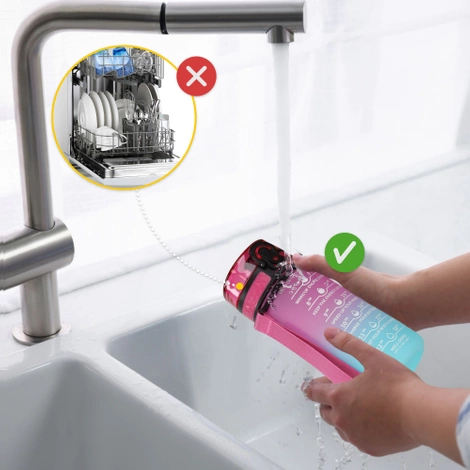 Butelka motywacyjna na wodę 0,5 L różowa