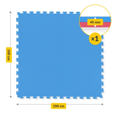 Mata ochronna piankowa PUZZLE na podłogę 100 x 100 cm