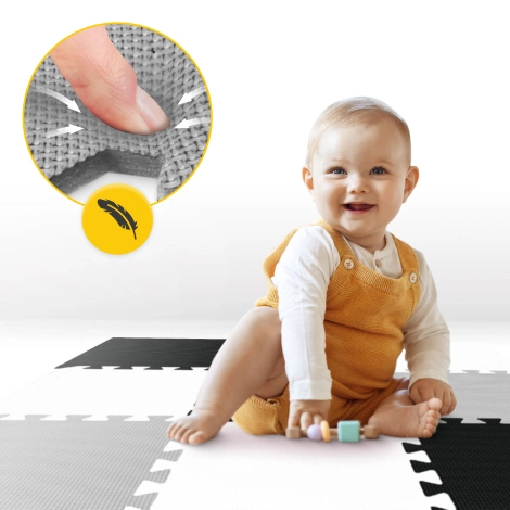 Mata edukacyjna dla dzieci puzzle 90 x 90 cm szara