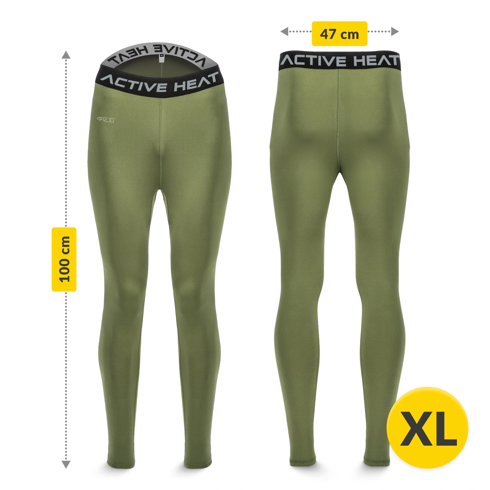 Spodnie termiczne unisex - zielone, rozmiar S