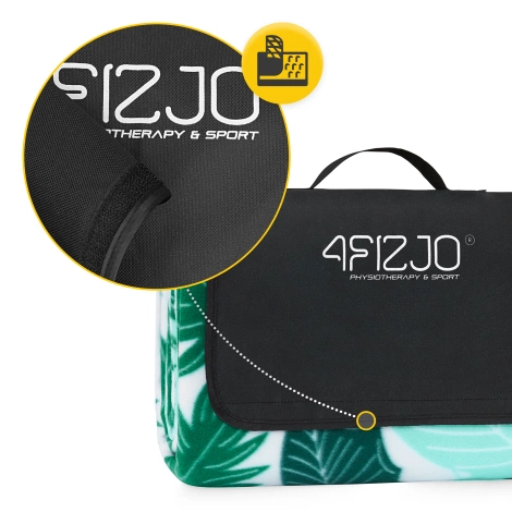 Koc piknikowy plażowy z izolacją 200 x 200 cm liście