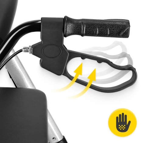 Chodzik czterokołowy z siedziskiem i torbą srebrny