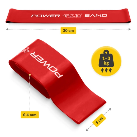 Guma oporowa do ćwiczeń MINI POWER BAND 0,4 mm