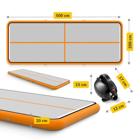 Ścieżka akrobatyczna AIR MAT 5 x 2 x 0,2 m z pompką