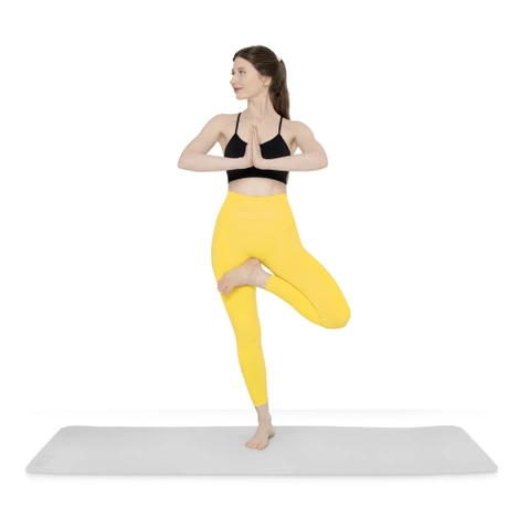 Mata do ćwiczeń i jogi antypoślizgowa TPE 1 cm szara