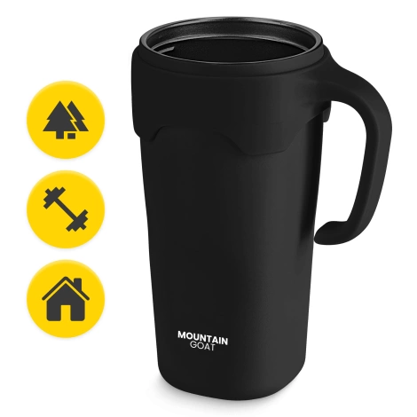 Kubek termiczny ze słomką 650 ml czarny