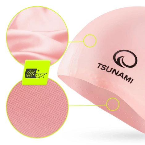 Czepek na basen unisex TSUNAMI różowy