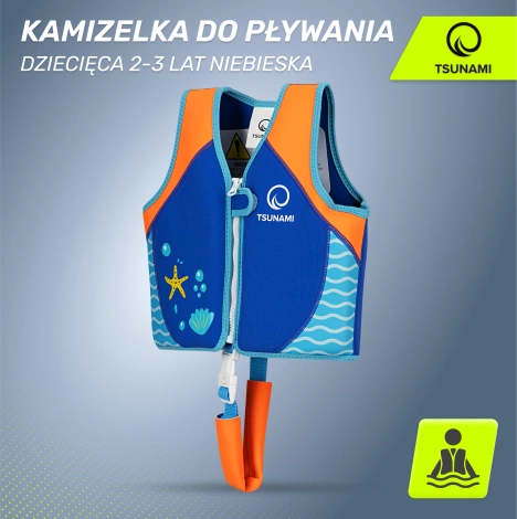 Kamizelka do pływania dla dzieci 2-3 lata TSUNAMI niebieska