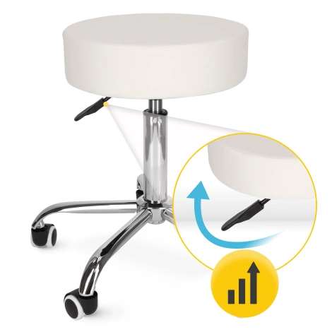 Taboret obrotowy do masażu PURE biały