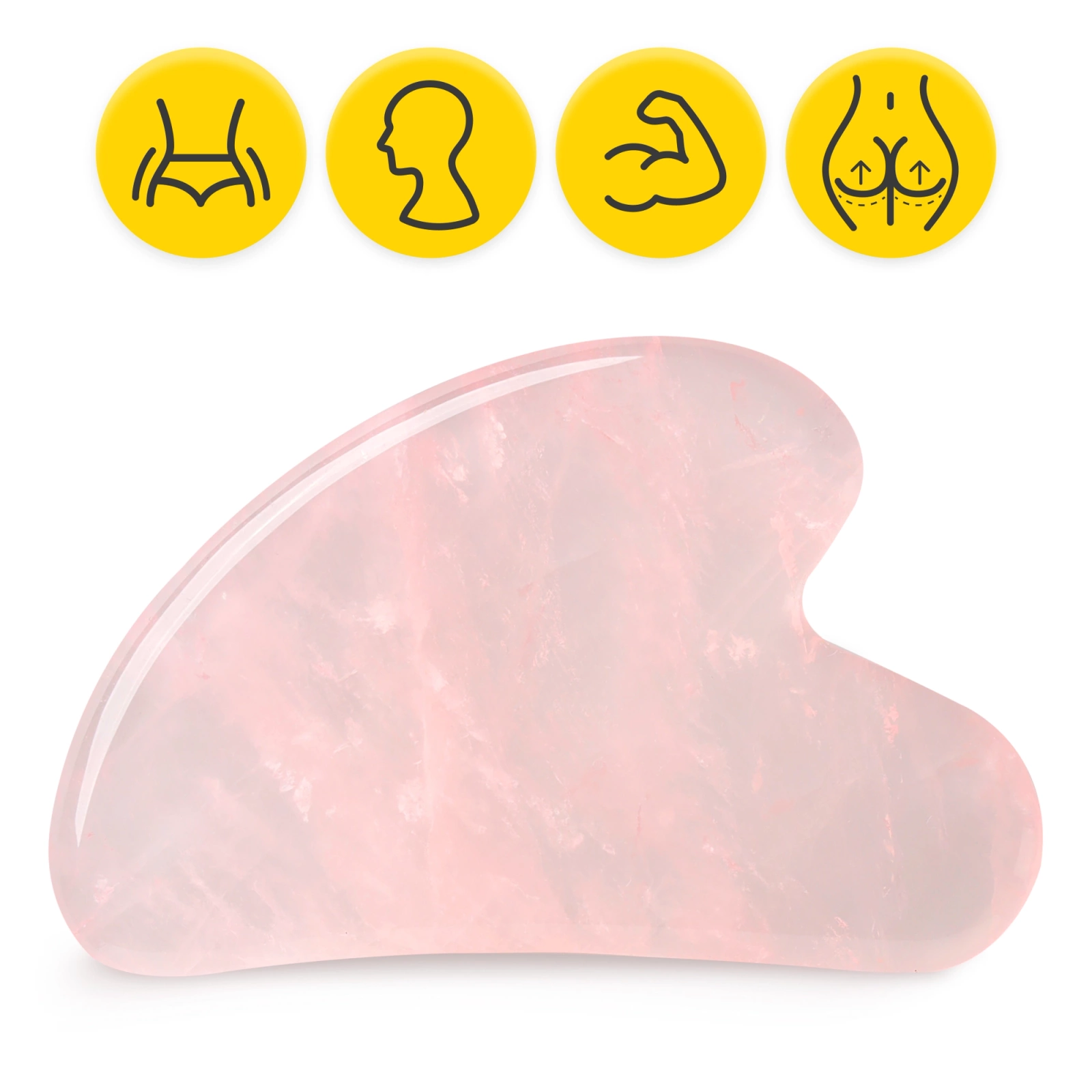 Klasyczny kamień Gua Sha z naturalnego różowego kwarcu