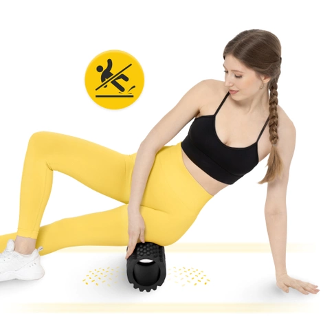 Wałek do masażu z wypustkami EVA 33 cm czarny