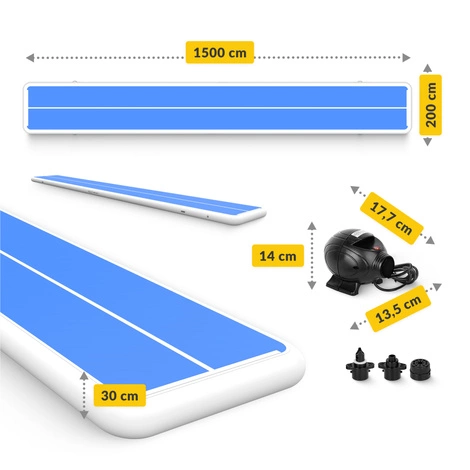 Ścieżka akrobatyczna AIR MAT PRO 15 x 2 x 0,3 m z pompką