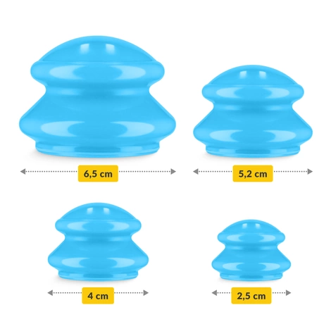 Bańki chińskie gumowe 4 szt. niebieskie
