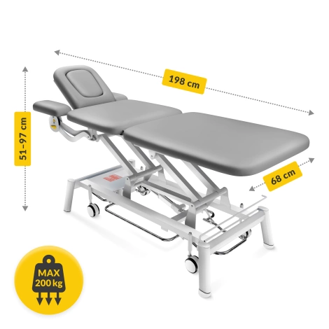 Stół do masażu i rehabilitacji elektryczny ERGO szary