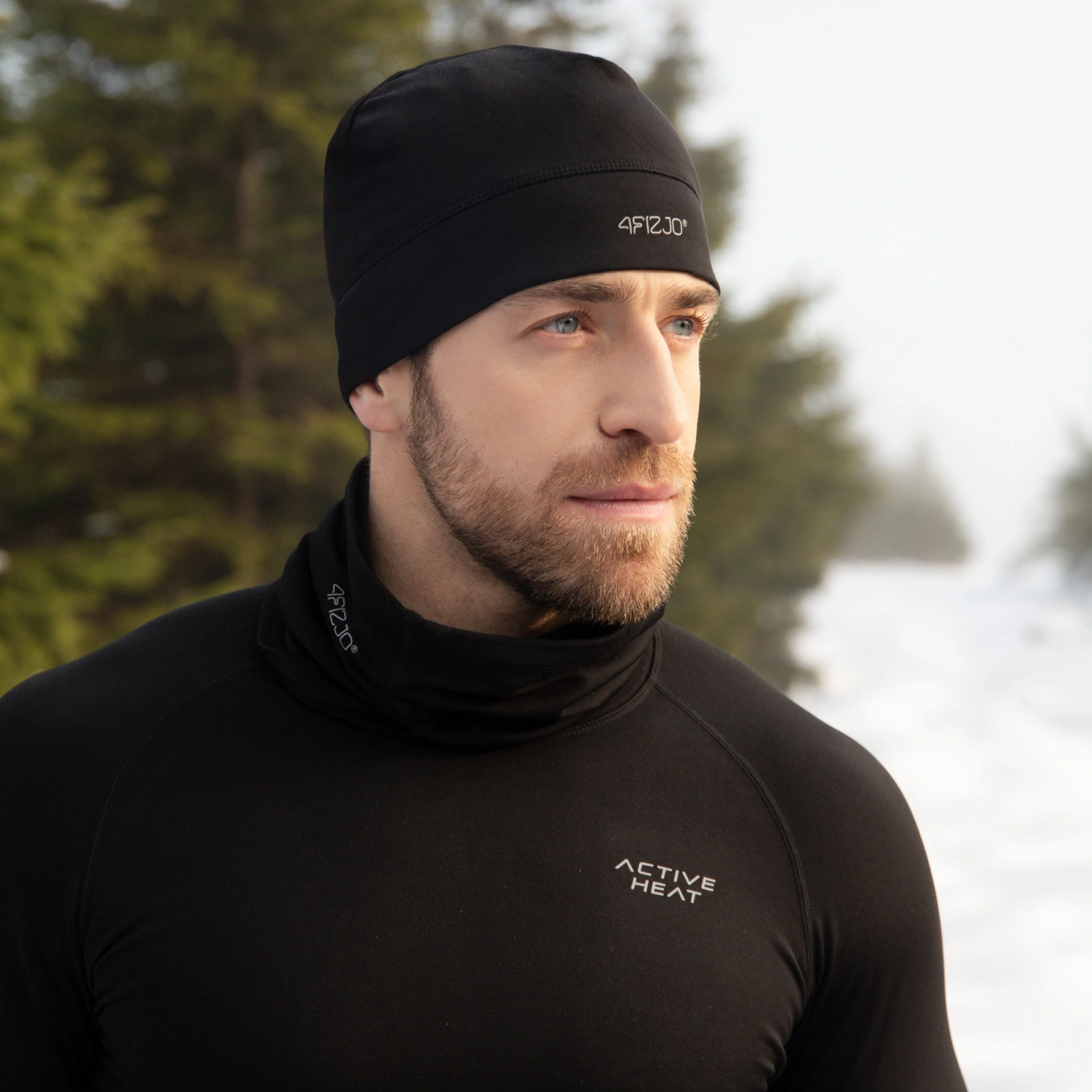 Zestaw termiczny czapka i komin - czarny