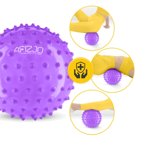 Piłka rehabilitacyjna z kolcami 20 cm fioletowa