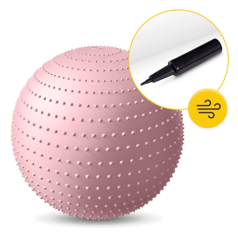 Piłka rehabilitacyjna z kolcami 65 cm różowa