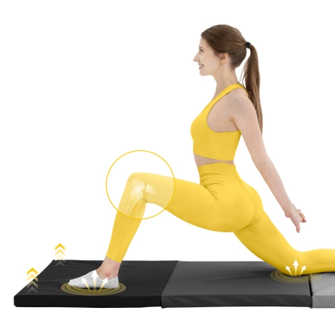 Materac gimnastyczny do ćwiczeń składany szary