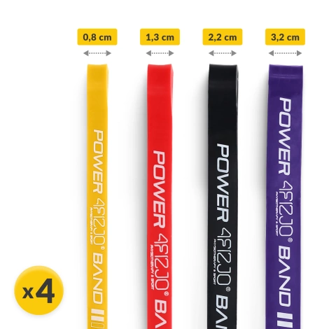 Zestaw 4 gum oporowych do ćwiczeń POWER BAND