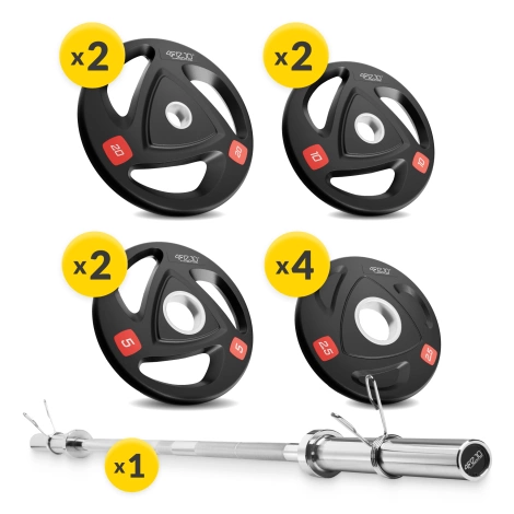 Zestaw olimpijski - obciążenie 80 kg + sztanga