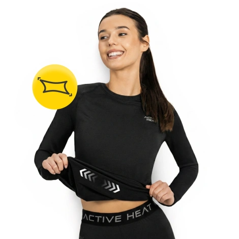 Koszulka termiczna unisex z długim rękawem - czarna, rozmiar XL