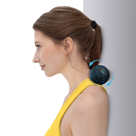 Wałek i piłki do rollowania i masażu EPP zestaw 6 szt. niebieski