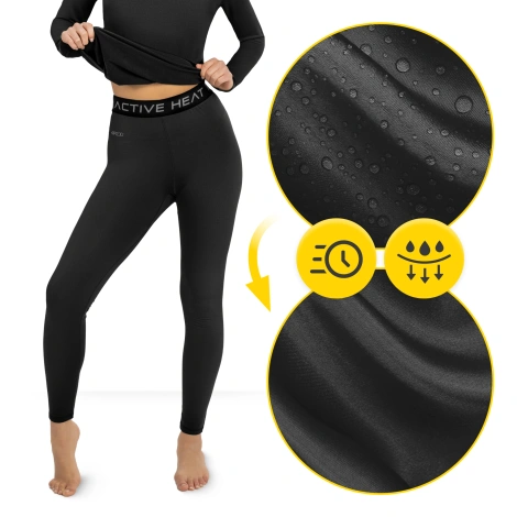 Bielizna termiczna unisex - czarny komplet koszulka + spodnie rozmiar XXL