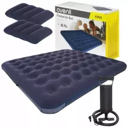 Materac dmuchany dwuosobowy Avenli 203 x 152 x 22 cm + Pompka i poduszki