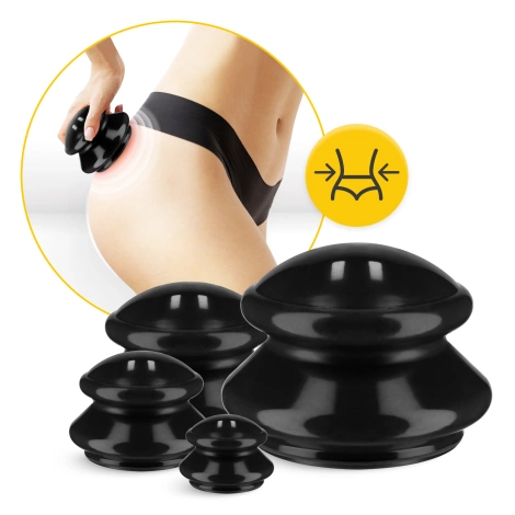 Bańki chińskie gumowe 4 szt. czarne