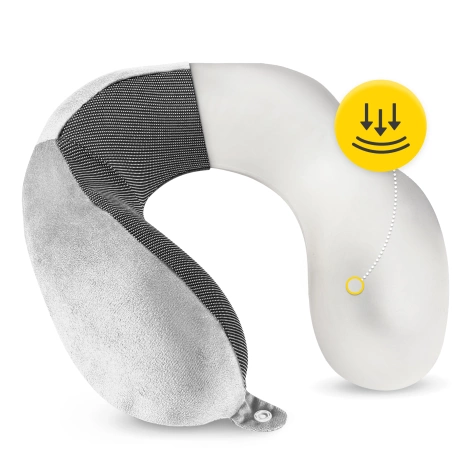 Poduszka podróżna rogal do spania szary