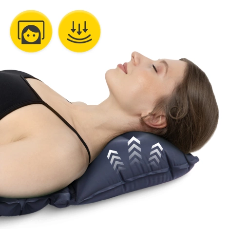 Dmuchany materac turystyczny dwuosobowy samopompujący Mountain Goat granatowy