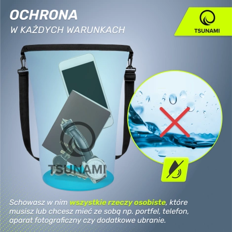 Worek wodoodporny 5 litrów TSUNAMI niebieski